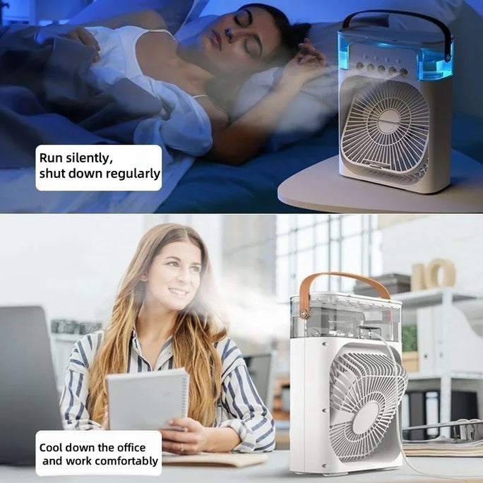 3-in-1 Portable Air Cooler, Humidifier & LED Night Light